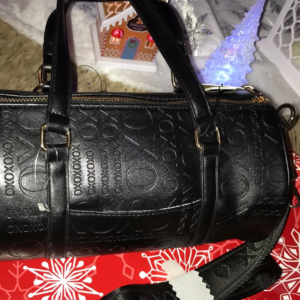 XOXO Black Crossbody Bag with Gold Accents - Picture 9 of 14